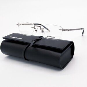 NEW MONTBLANC EYEGLASSES MB0132O 002 RUTHENIUM MEN EYEWEAR MONTBLANC